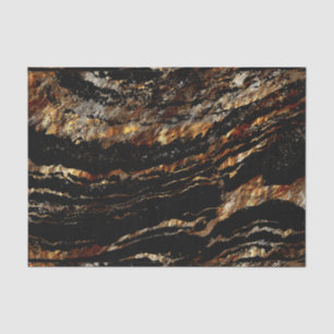 Black and Dark Gold Marble Design Tissue Paper