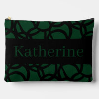 Black and Dark Green Pattern Custom Name