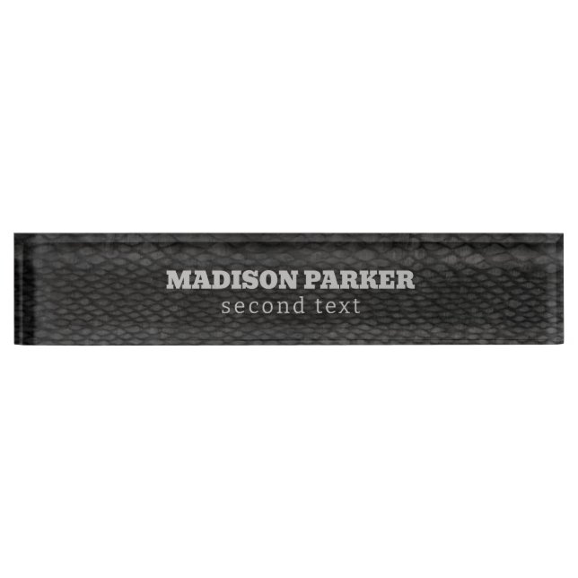 Black and Dark Grey Snakeskin Print    Nameplate (Front)