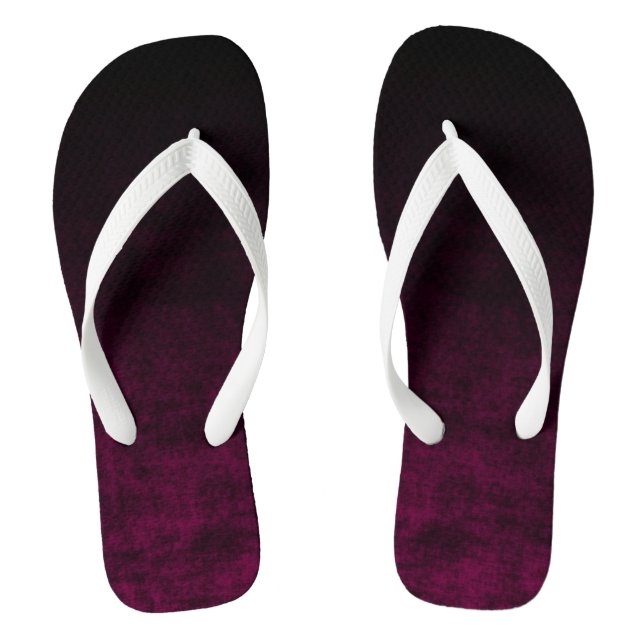 Black and Dark Magenta Gradient Texture Jandals (Footbed)