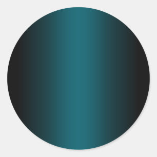 Black and Dark Teal Gradient Blank Classic Round Sticker