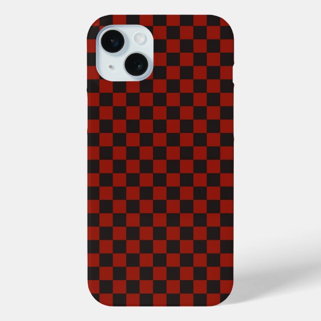 Black and Deep red chequerboard pattern Case-Mate iPhone Case (Back)