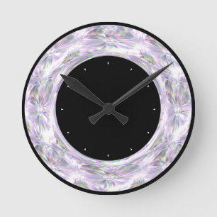 Black and Diamond print round clock
