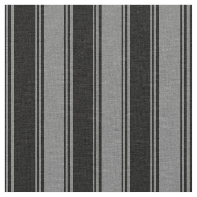 Black and Dim Grey Coloured Lines Pattern Fabric (Close Up)