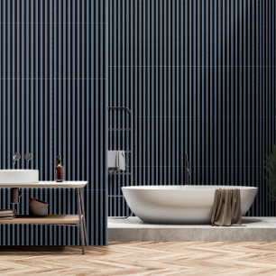 Black And Dusty Blue Stripes Wallpaper