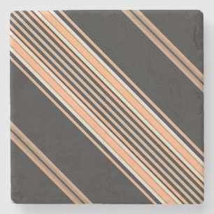 Black and Ecru, Stripes Square Coaster