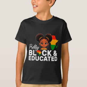 Black and educated girl kids black history month T-Shirt