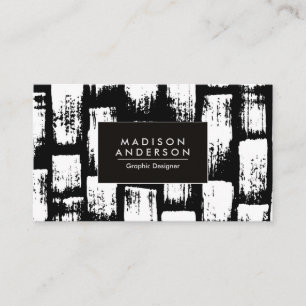 Black and Ehite Brush Abstract Business Card