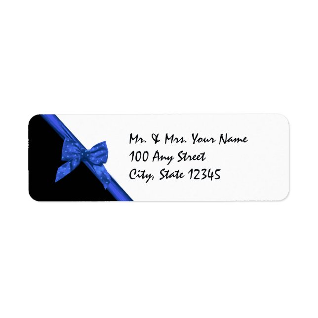 Black and Electric Blue Satin Ribbon (Front)