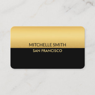 black and faux gold foil business card