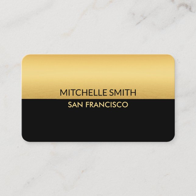 black and faux gold foil business card (Front)