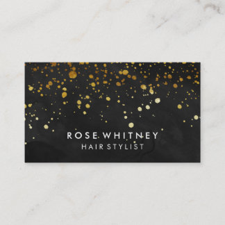 Black and Faux Gold Glitter Creative Business Card