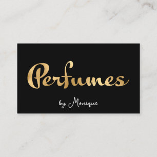 Black and Faux Gold Perfumes Business Card