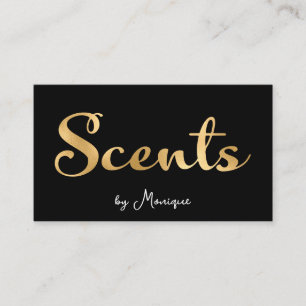 Black and Faux Gold Scents Business Card