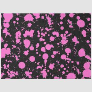 Black and Fuschia Splatter Paint Art Tissue Paper