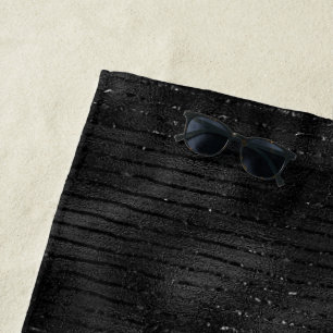 Black and glitter stripes pattern beach towel