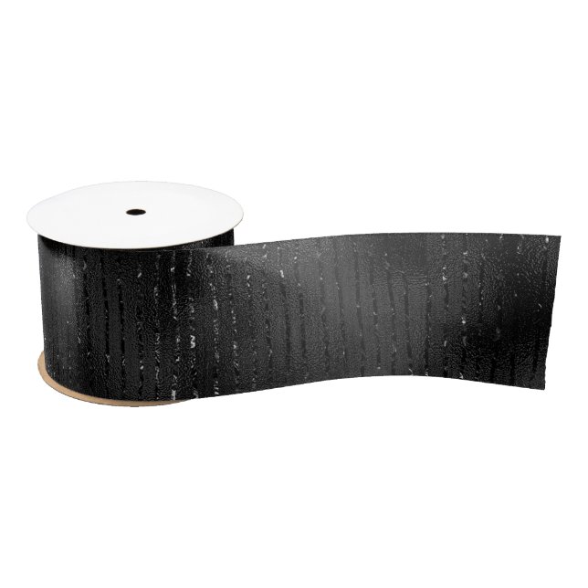 Black and glitter stripes pattern satin ribbon (Spool)
