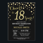 Black and Gold 18th Birthday Diamond Invitation<br><div class="desc">18th Birthday Invitation with Black and Gold Glitter Diamond Background. Gold Confetti. Adult Birthday. Male Men or Women Birthday. For further customisation,  please click the "Customise it" button and use our design tool to modify this template.</div>