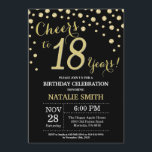 Black and Gold 18th Birthday Diamond Invitation<br><div class="desc">18th Birthday Invitation with Black and Gold Glitter Diamond Background. Gold Confetti. Adult Birthday. Male Men or Women Birthday. For further customisation,  please click the "Customise it" button and use our design tool to modify this template.</div>