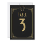 Black And Gold 1920s Art Deco Wedding Table Number