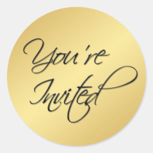 Black and Gold 1.5" Diameter Round Sticker