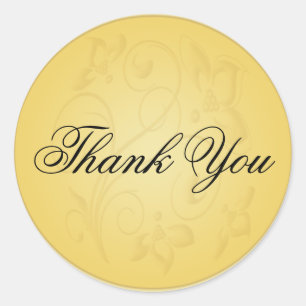Black and Gold 1.5" Diameter Thank You Sticker