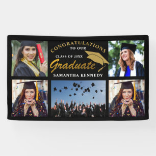 Black And Gold 2026 Graduation 5 Photo Collage   Banner