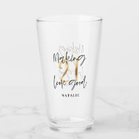 Black and gold 21st birthday modern script stylish