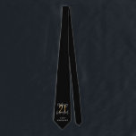 Black and gold 21st birthday modern script stylish tie<br><div class="desc">Modern black and gold 21st birthday gift. Part of a elegant stylish collection</div>