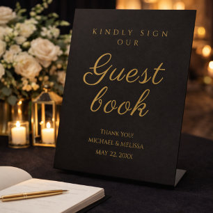 Black and Gold 50th Anniversary Guest Book Sign