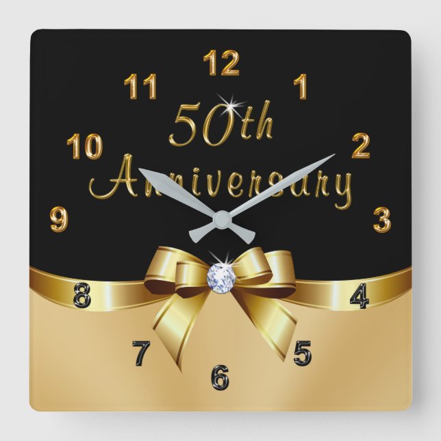 Black and Gold 50th Anniversary Presents, Clock (Front)