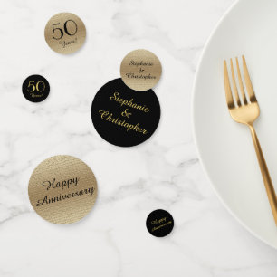 Black and Gold 50th Anniversary Table Decoration Confetti