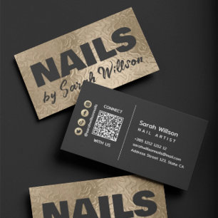Black And Gold Abstract Background Business Card