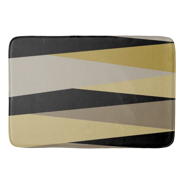 black and gold abstract  bath mat (Front)