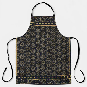 Black and gold abstract graphic pattern. Geometric Apron