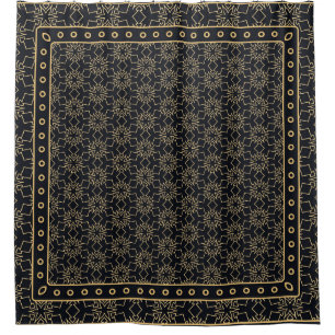 Black and gold abstract graphic pattern. Geometric Shower Curtain