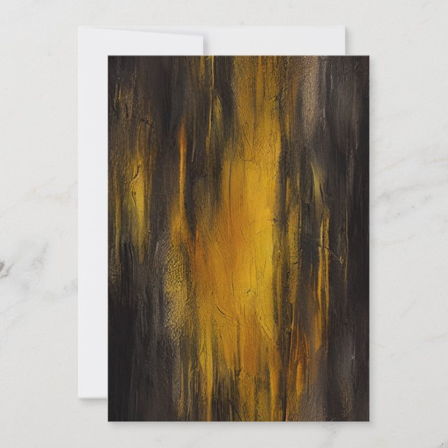 Black and Gold Abstract Pattern  Holiday Card (Front)