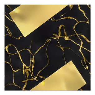 Black and Gold Abstract Pattern Poster