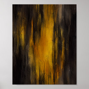 Black and Gold Abstract Pattern Poster