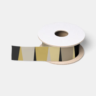 black and gold abstract satin ribbon