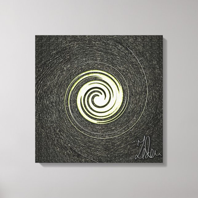 Black and gold abstract stretched canvas (Front)