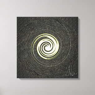 Black and gold abstract stretched canvas print