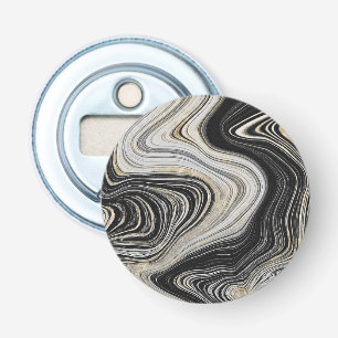 Black and Gold Agate Design Bottle Opener