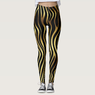 Black and Gold Animal Print Leggings