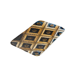 Black and Gold Architecture Bath Mat