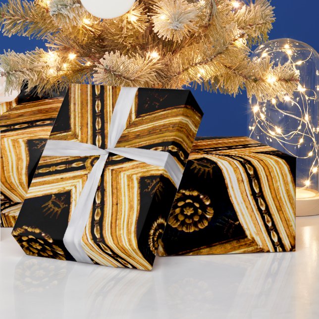 Black and Gold Architecture Wrapping Paper (Holidays)