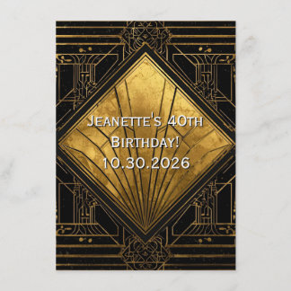 Black and Gold Art Deco Invitation