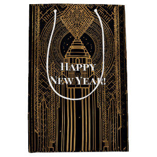 Black and Gold Art Deco Medium Gift Bag