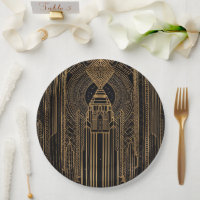 Black and Gold Art Deco Paper Napkin