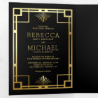 Black and Gold Art Deco Photo Collage Wedding